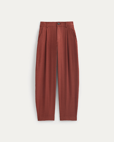 Image | The Everywhere Pant in Stretch Linen | Henna Red