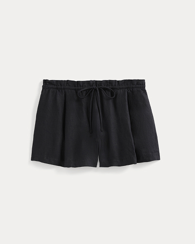 Image | Flowy Short in Linen | Black