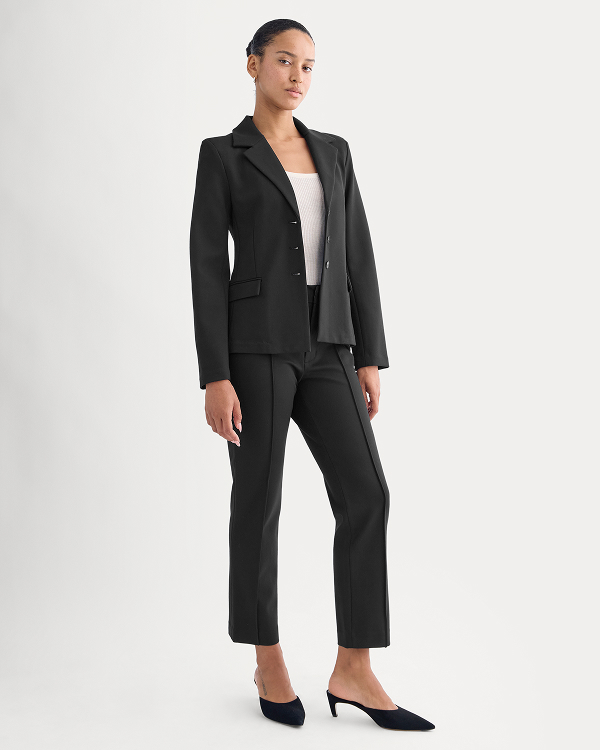 Image | Slim Trouser in Ponte | Black