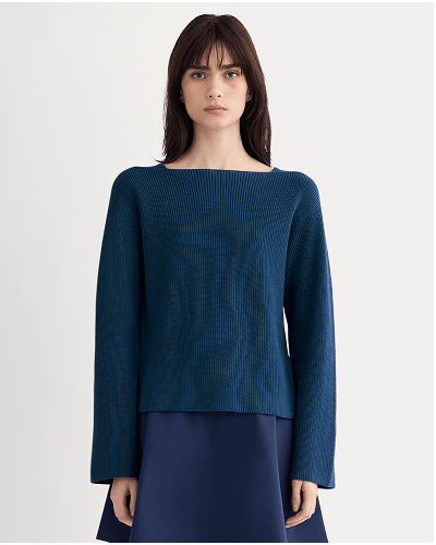 Image | The Boatneck Top in Everyday Cotton | Deep Lazuli Blue