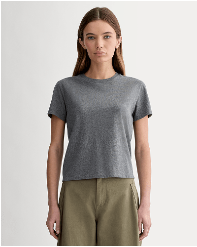 [Image]The Box-Cut Tee in Essential Cotton | Heathered Charcoal