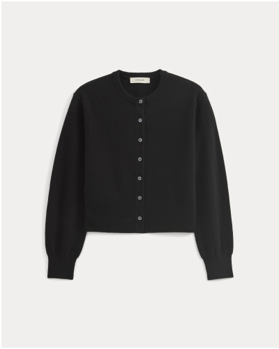 Image | Cashmere Cropped Cardigan | Black