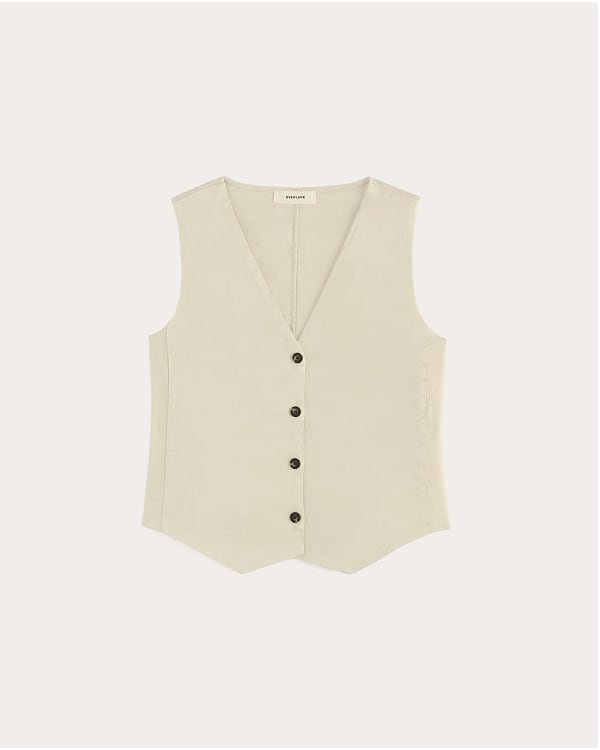 [Image]The Vest in Stretch Linen | Birch