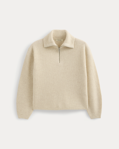 Image | The Half-Zip Sweater in Luxe Merino | Heathered Oat 