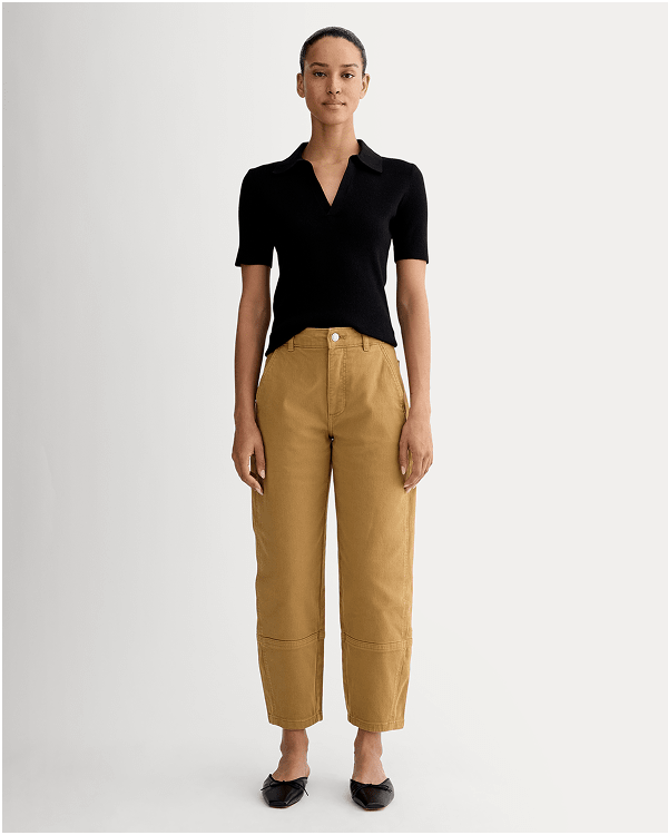 Image | The Utility Barrel Pant | Organic Cotton Oak Brown