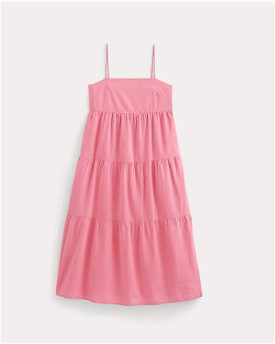 [Image]The Gauze Tiered Dress | Deep Pink