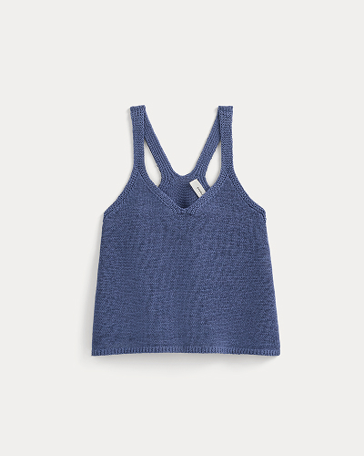 Image | Racerback V-Neck Sweater | Blue Dusk