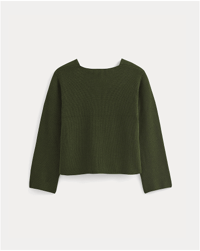 Image | The Boatneck Top in Everyday Cotton |  Dark Green 