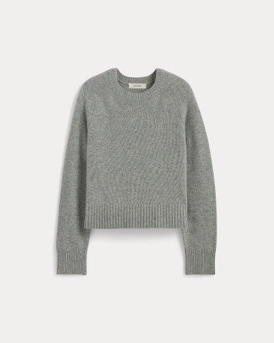 Image | The Boxy Crew in Cashmere | Light Heather Grey