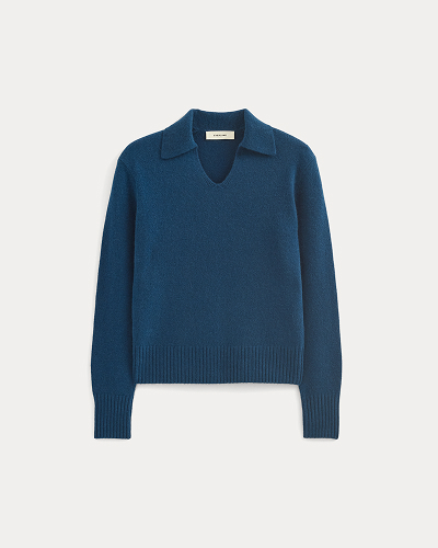Image | Cashmere Polo Sweater | Deep Lazuli Blue