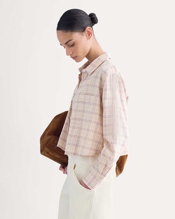 Image | The Way-Short Shirt in Silky Cotton | Plaid