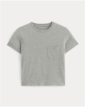 Image | The Box-Cut Tee in Essential Cotton |  Heathered Grey