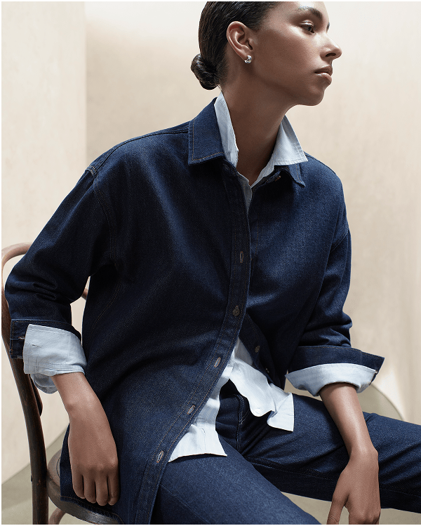 Image | The Oversized Denim Shirt | Tungsten rinse