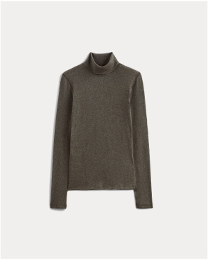 Image | The Luxe Rib Turtleneck | Washed Heathered Fatigue
