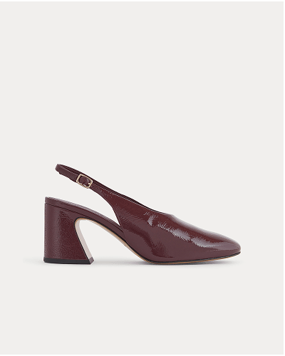 Image | Curved Slingback Heel | Burgundy