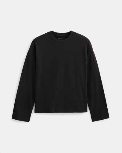 Image | Forever Jersey Boxy Long-Sleeve Crew | Black