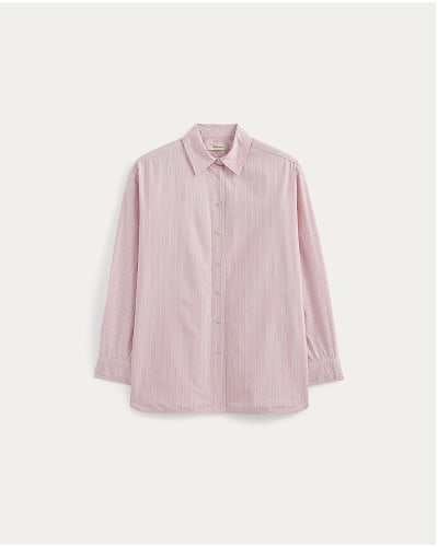 [Image]The Boyfriend Shirt in Ultrasoft Cotton | Pink White Stripe