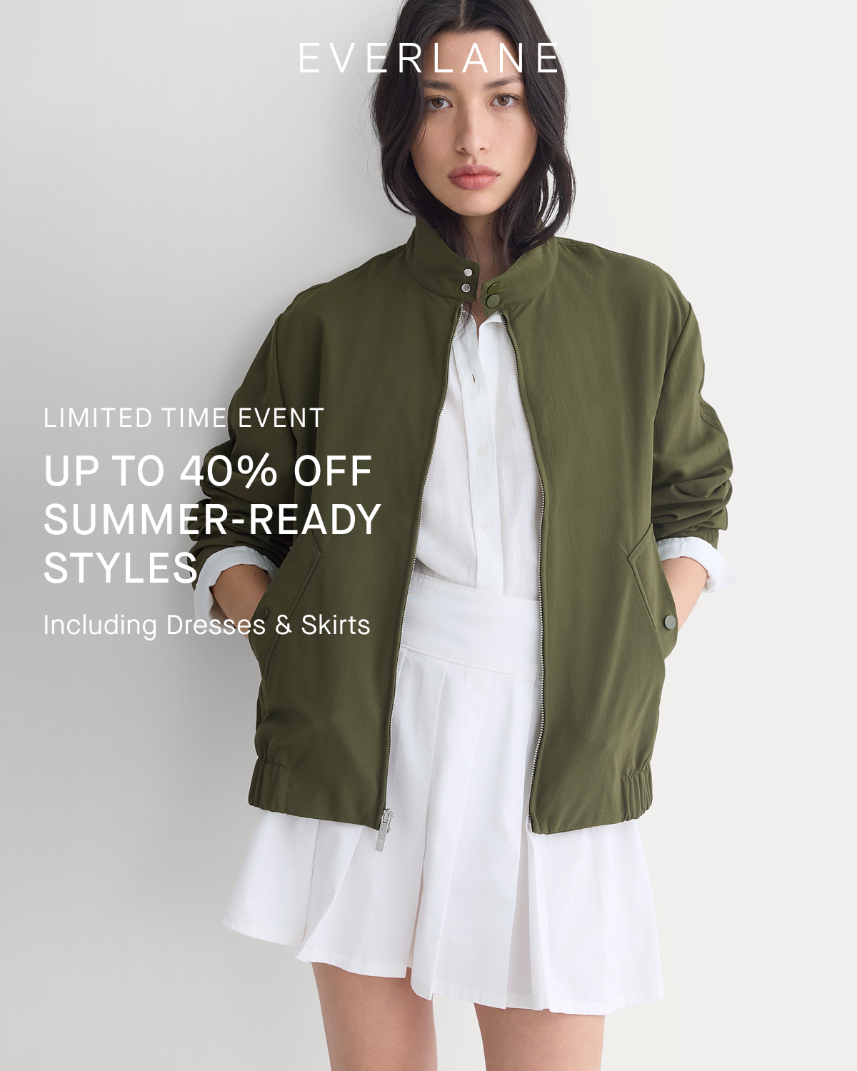 Image | Everlane | Limited Time Event | Up to 40% Off Summer-Ready Styles | Including Dresses & Skirts