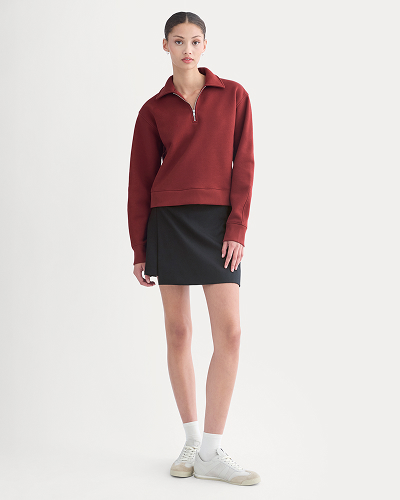 Image | Luxe Fleece Zip Polo | Merlot