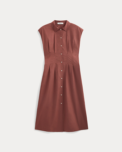 Image | Muscle Shirtdress in Lightweight Cotton | Henna Red