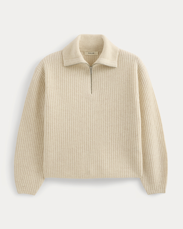 Image | The Half-Zip Sweater in Luxe Merino | Heathered Oat