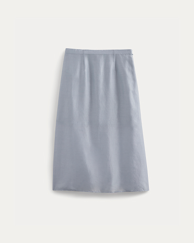 Image | Midi Skirt in Cotton-Silk Organza | Kentucky Blue