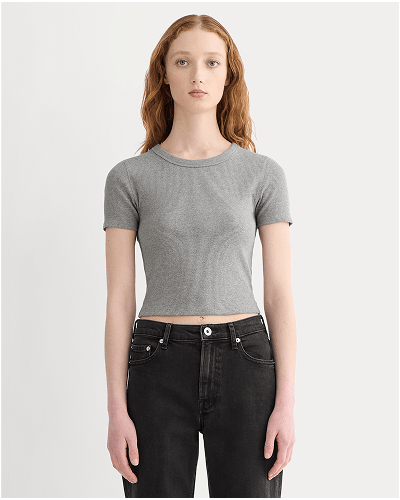 [Image]The '90s Rib Tee | Mid Heather Grey