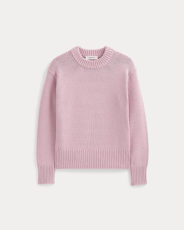 Image | Oversized Cocoon Crew in Elevated Cotton | Burnished Lilac