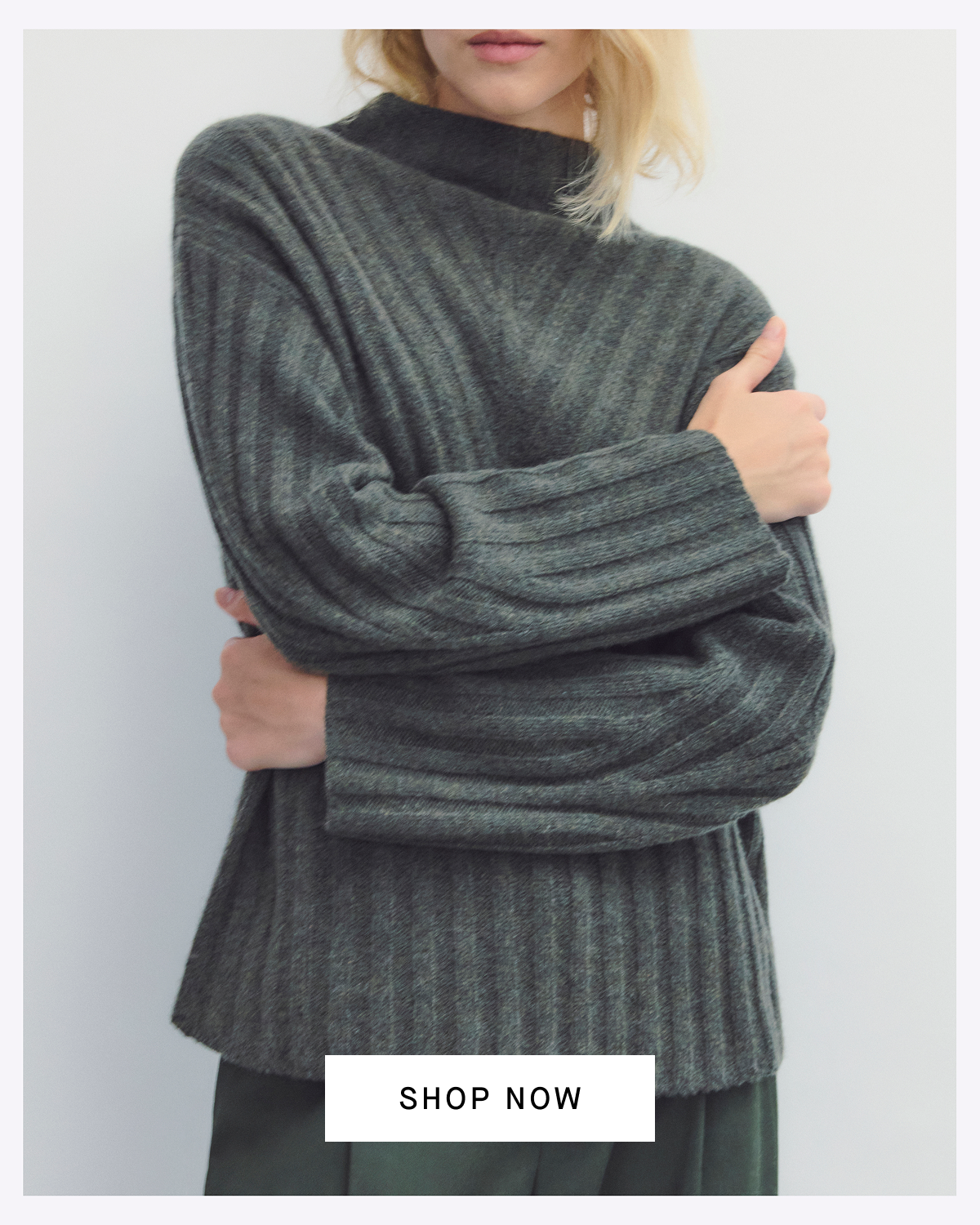 Image | Funnel-Neck Sweater in Wool Cashmere | Heather Beech