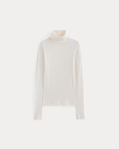 Image | Tissue Long-Sleeve Turtleneck | Bone