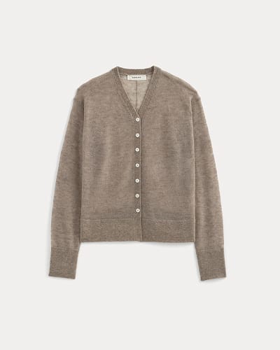 Image | The Air Alpaca ™ High V Cardigan | Heathered Chocolate Chip