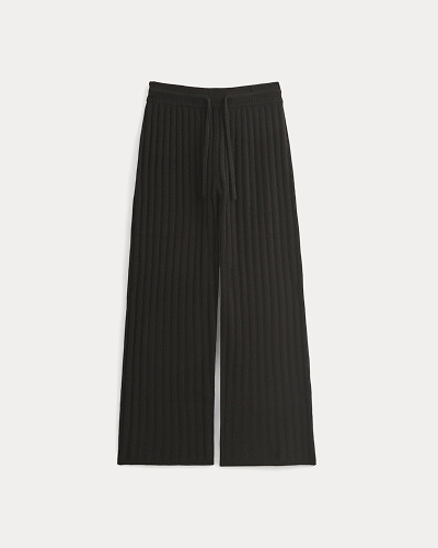 Image | Straight Leg Pant Wool Cashmere | Black