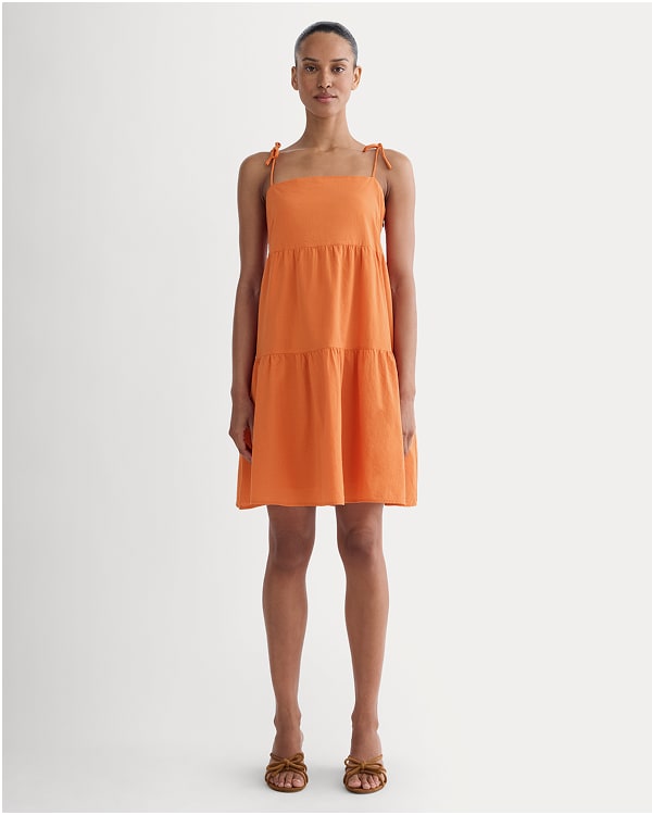 [Image] The Gauze Mini Tiered Dress | Soft Orange