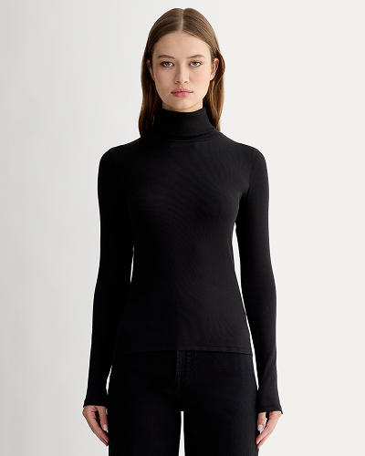 Image | The Luxe Rib Turtleneck | Black