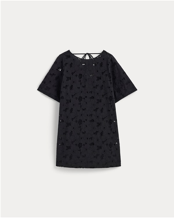 [Image]The Eyelet Mini Shift Dress | Black