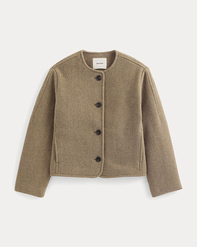 Image | The Cocoon Coat in Wool | Heather Taupe