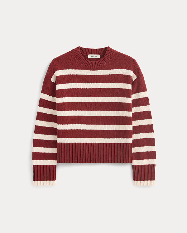 Image | The Boxy Sweater in Everyday Cotton | Merlot / Canvas