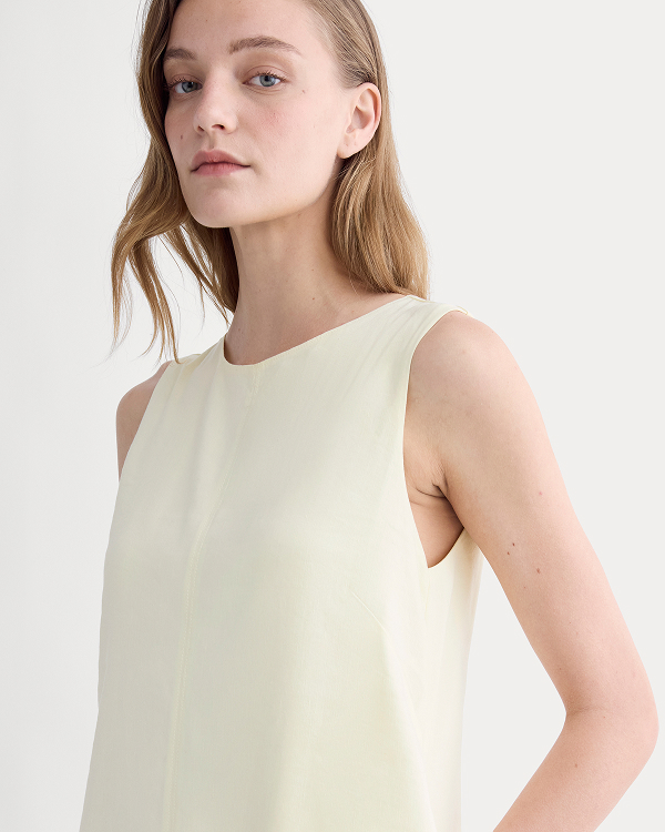 Image | Model | The Shift Dress in Stretch Linen | Bone