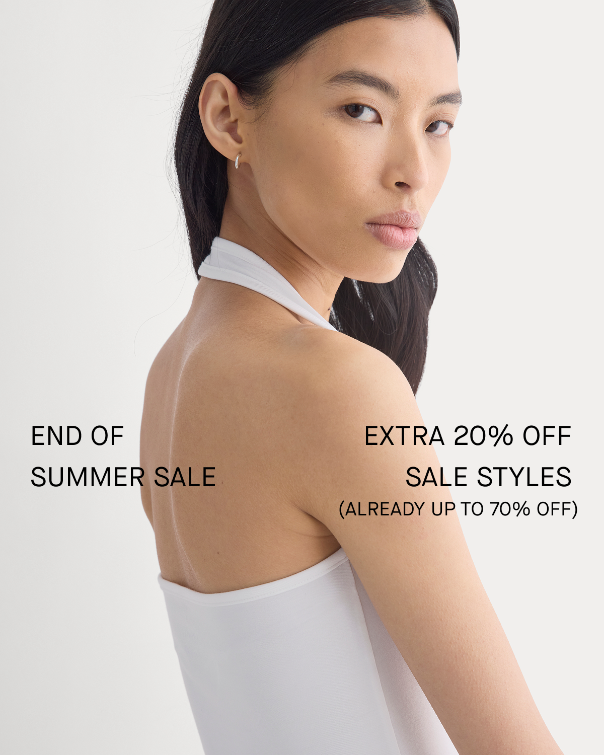 Image | End Of Summer Sale | Extra 20% Off Sale Styles (Already Up To 70% Off) | Model in  Halter Tank | White
