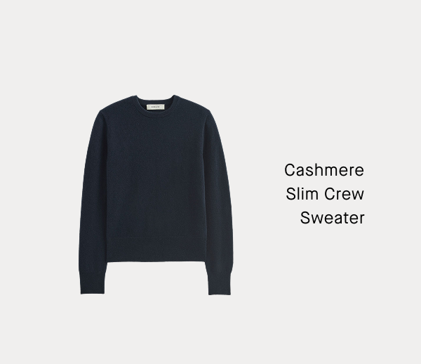 Image | Cashmere Slim Crew Sweater | Black