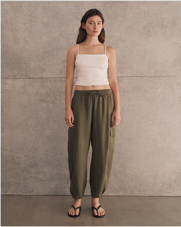 [Image]The Cargo Curve Pant in Linen | Kalamata