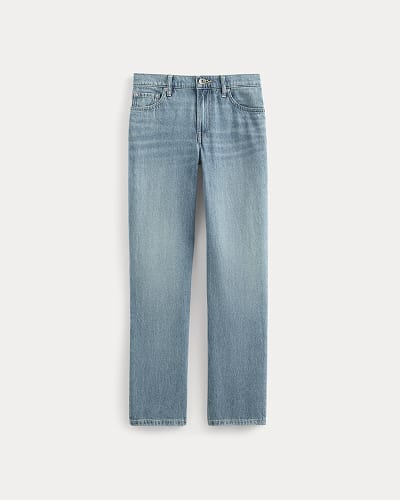 Image | Low-Rise Straight Jean | Tungsten Scratch