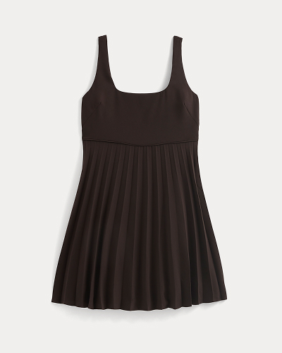 Image | Drapey Crepe Mini Dress | Dark Chocolate
