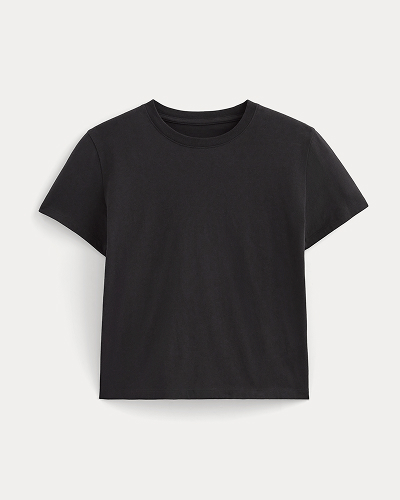 Image | The Box-Cut Tee in Essential Cotton | Washed Black