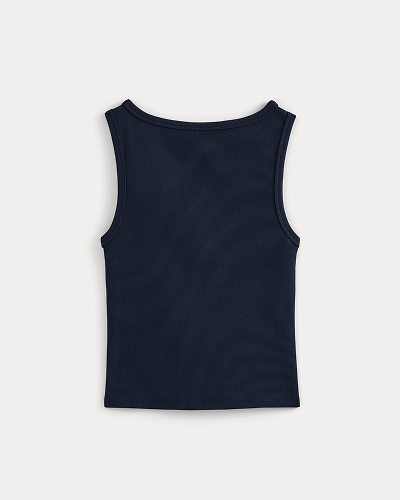 Image | Effortless Rib Boatneck Tank | Navy