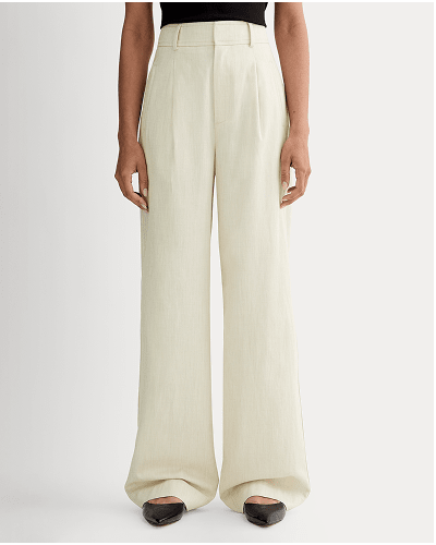 Image | The Draper Pleated Pant in Buttersmooth | Heathered Oat