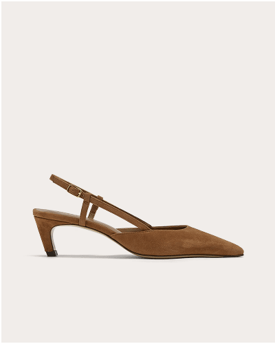 [Image]The Studio Slingback Heel | Suede | Saddle Brown Suede