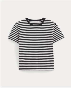 Image | The Box-Cut Tee in Essential Cotton |  Black / Bone