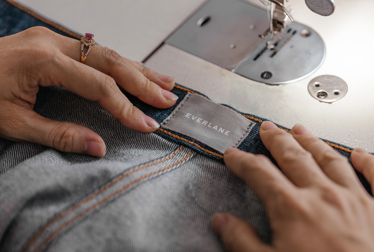 Editorial Image | Everlane label stitched on denim