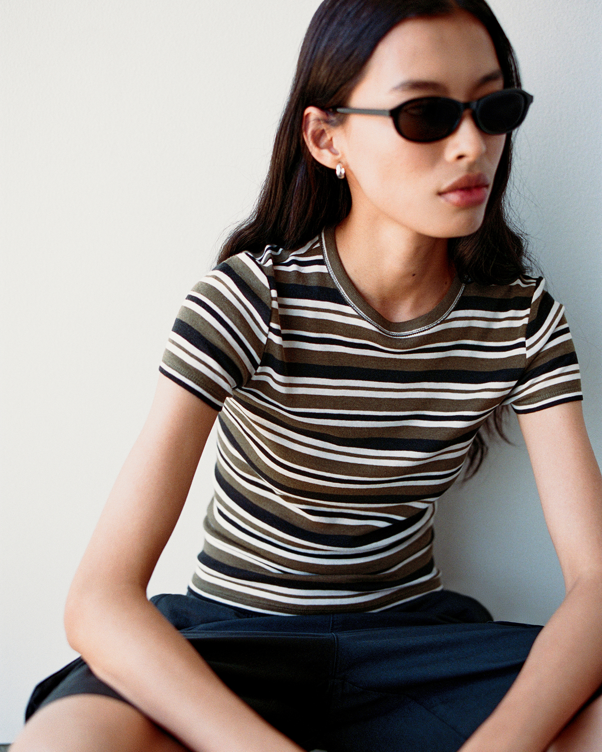  Editorial Image | Model in Tissue Short-Sleeve Crew | Beech